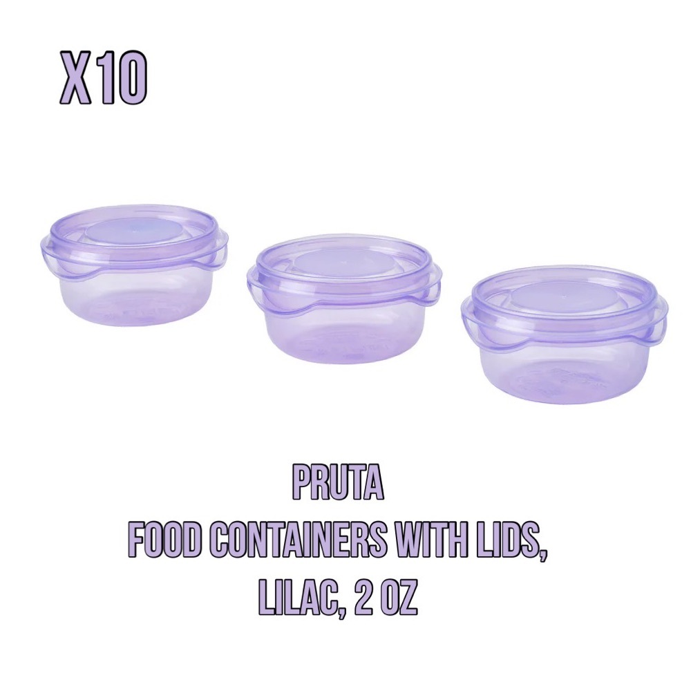 10 Packs Lilac Food Containers with Lids - Set of 30